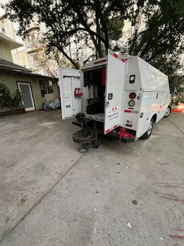 Magnet Plumbing service vehicle on-site for Water Heater Repair in Palms